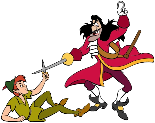 Peter Pan and Captain Hook Fight PNG