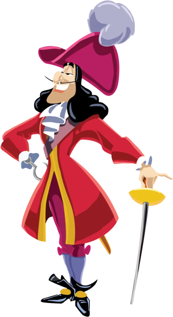 Captain Hook Cartoon PNG Transparent Background