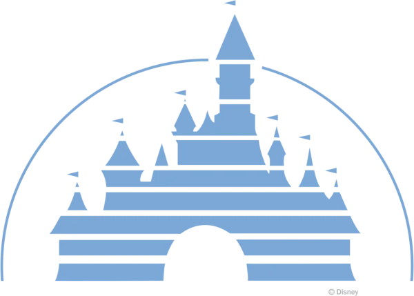 Blue Disney Castle Logo PNG Transparent Background