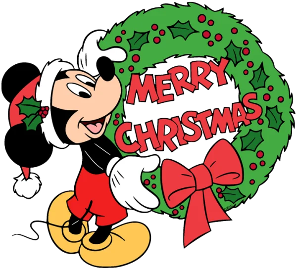 Mickey Mouse Merry Christmas Wreath PNG