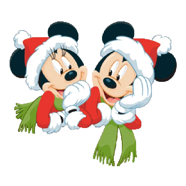 Mickey and Minnie Mouse Christmas PNG Transparent Background