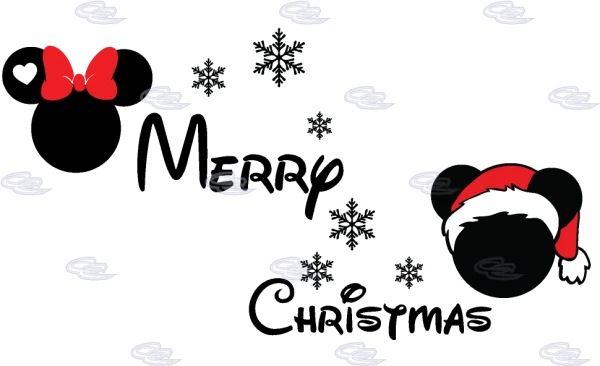 Mickey Minnie Christmas Bow and Hat PNG