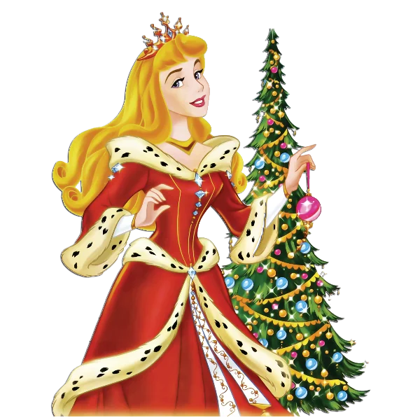 Princess Decorating Christmas Tree PNG Transparent