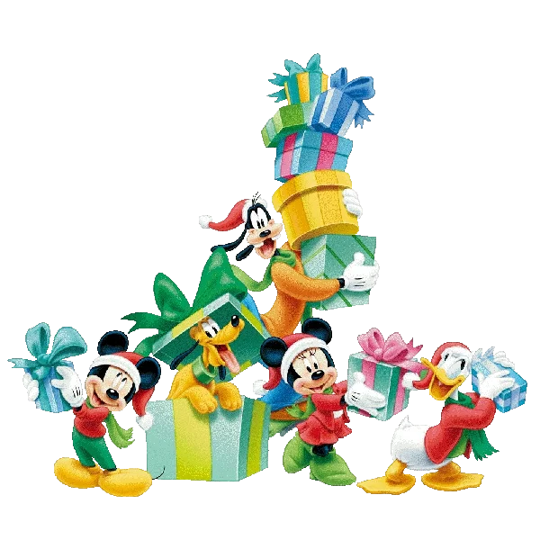 Mickey and Friends Christmas Gifts Transparent PNG