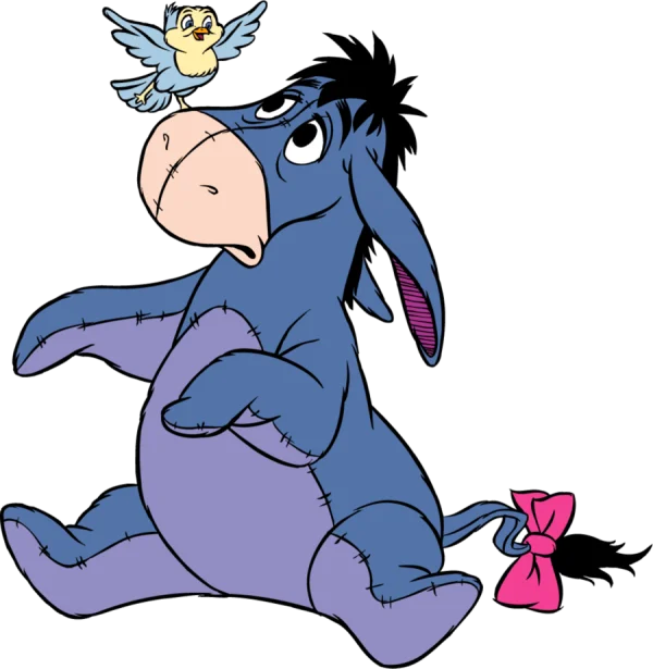 Eeyore and Bird Transparent PNG Image