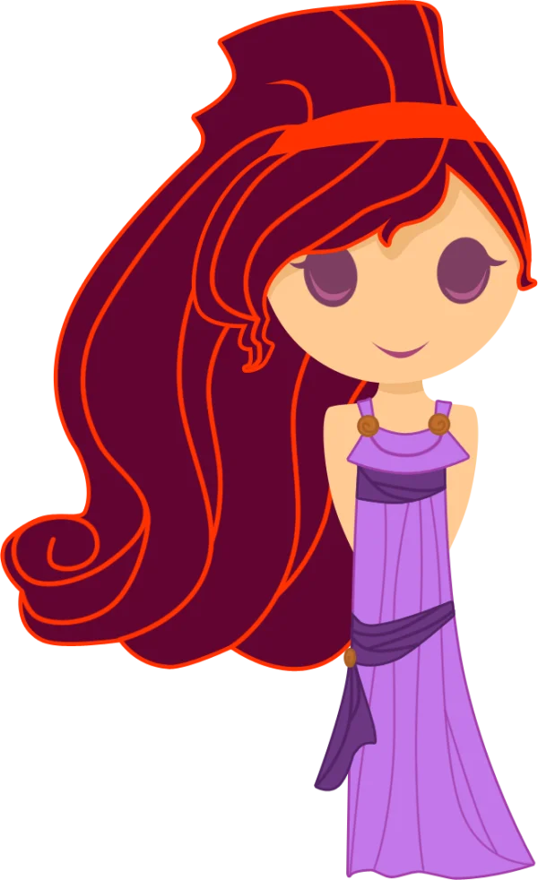 Chibi Megara Cartoon Character PNG Transparent Background