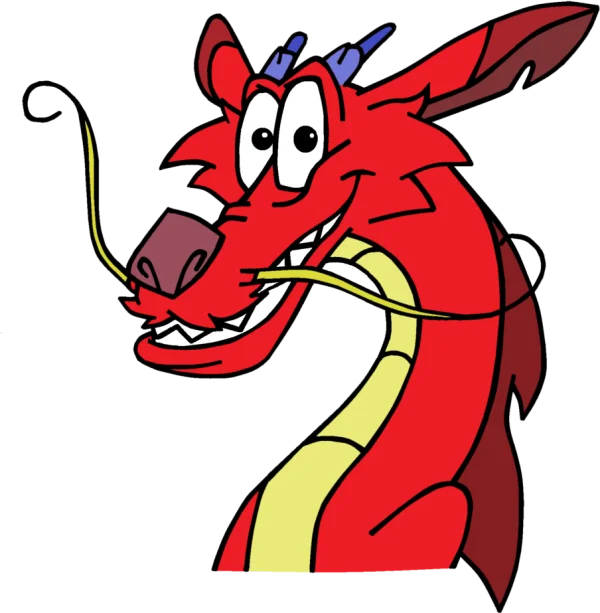 Mushu Red Dragon Head PNG Transparent Background