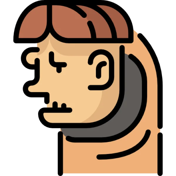 Flat Design Human Profile Icon PNG