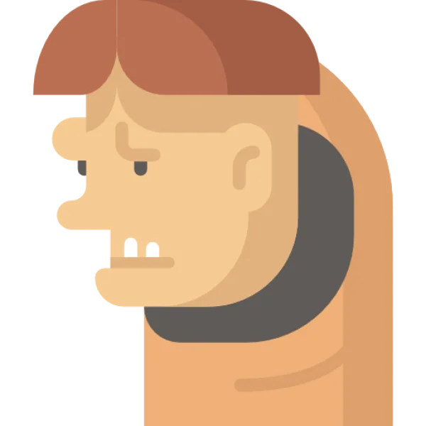 Grumpy Villager Character Icon PNG Transparent Background