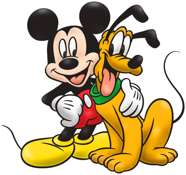 Mickey Mouse and Pluto Happy PNG Transparent