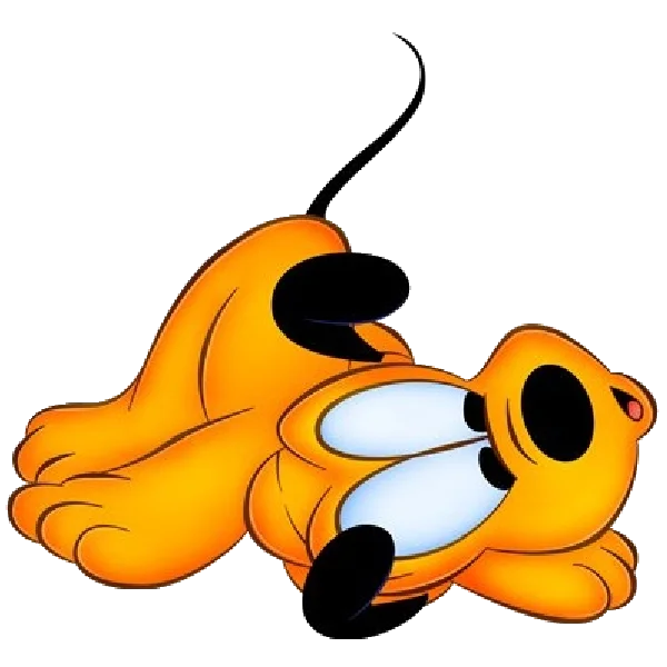 Pluto Lying Down Cartoon PNG Transparent
