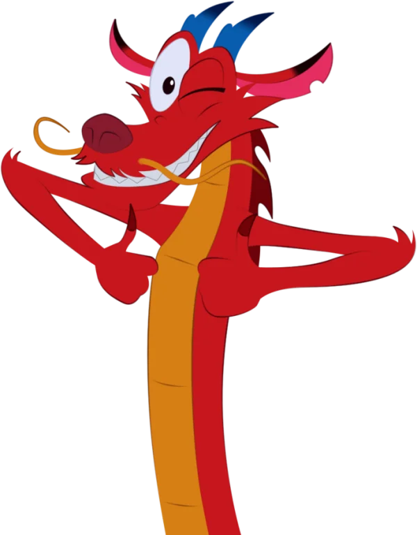 Mushu Winking Thumbs Up PNG Transparent Background