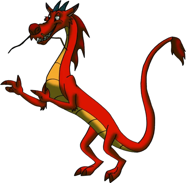 Mushu Red Dragon Character PNG Transparent Background