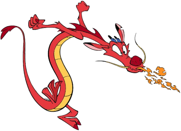 Mushu Dragon Breathing Fire PNG Transparent