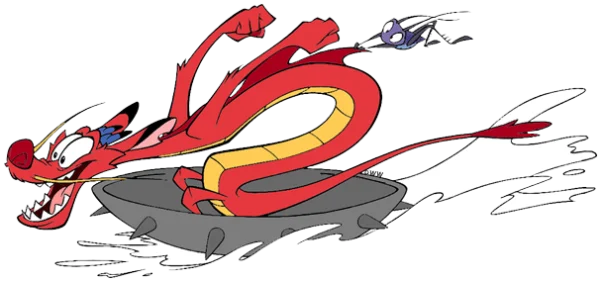 Mushu Riding Wok with Cri-Kee PNG Transparent