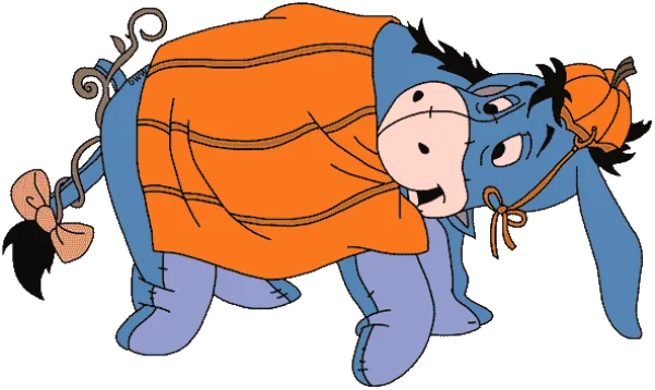 Eeyore with Orange Blanket and Hat PNG Transparent Background