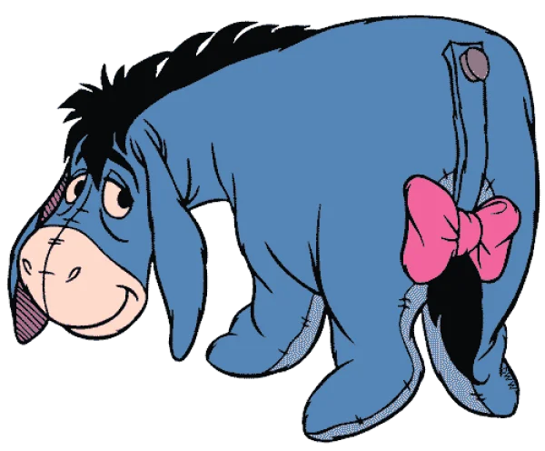 Eeyore Donkey Character PNG Transparent Background