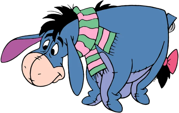 Eeyore Wearing Scarf PNG Transparent Background