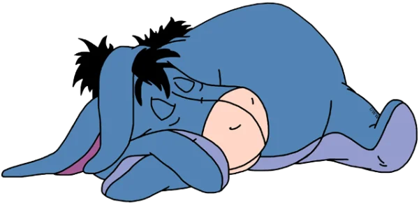 Sleeping Eeyore Cartoon Character PNG