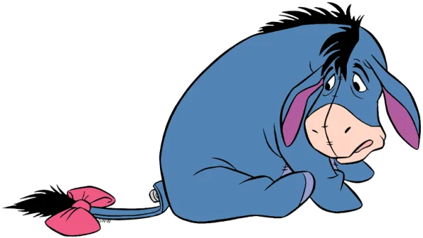 Eeyore Sad Sitting PNG Transparent Background