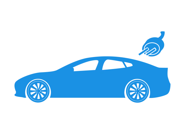 Blue Electric Car Charging Icon PNG Transparent