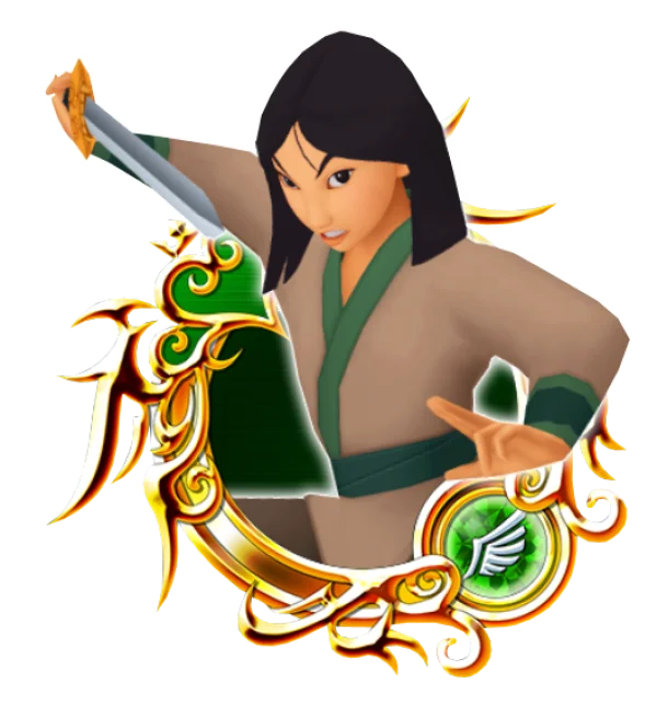 Mulan with Sword in Ornate Frame PNG