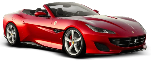Red Ferrari Convertible Sports Car PNG Transparent Background
