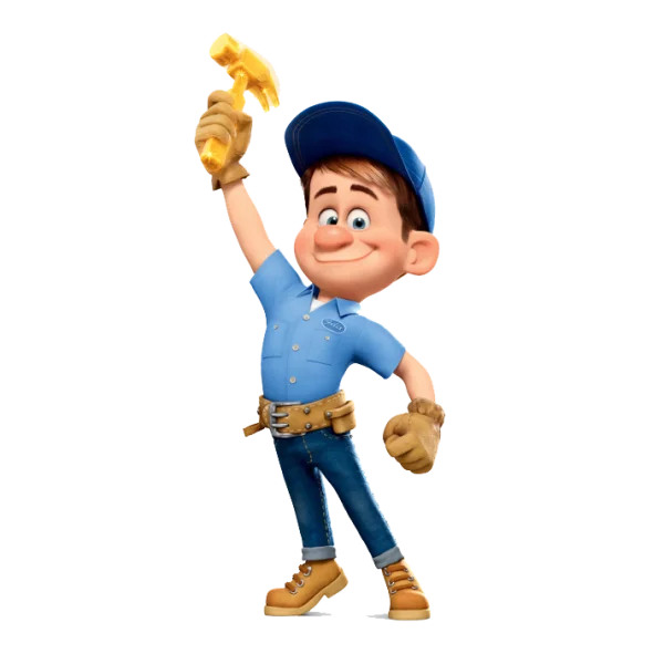 Fix-It Felix Jr. PNG with Golden Hammer Transparent Background
