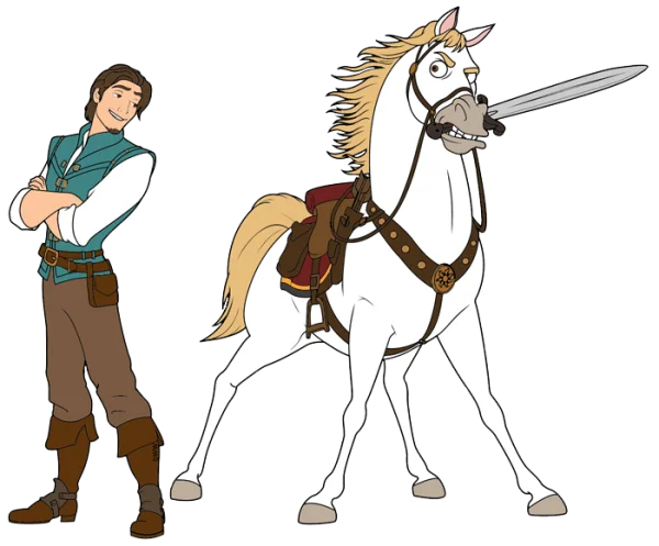 Flynn Rider and Maximus from Tangled PNG Transparent Background