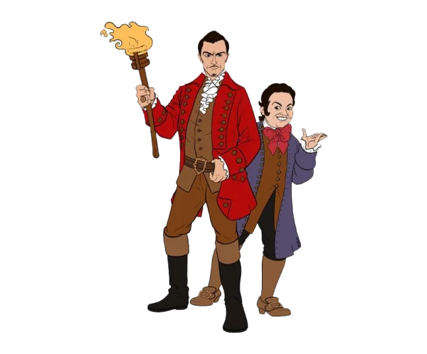 Gaston and LeFou Cartoon Characters PNG Transparent