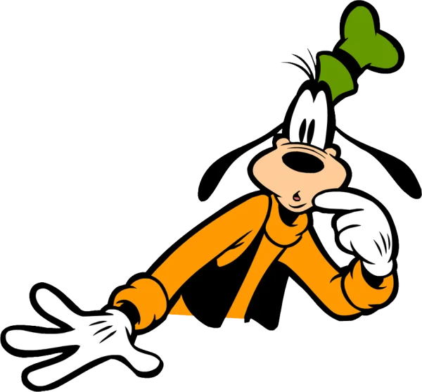 Goofy Thinking Pose Transparent PNG