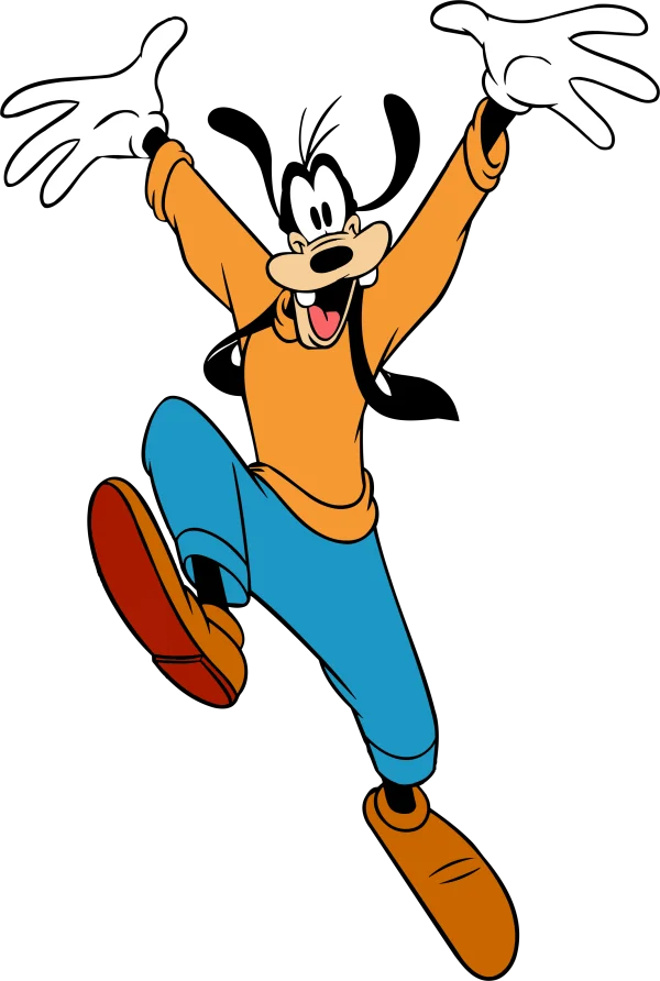 Happy Goofy Jumping PNG Transparent Background