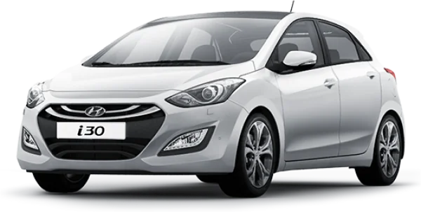 White Hyundai i30 Car PNG Transparent Background