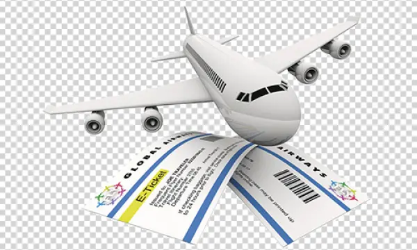 Airplane and E-Tickets PNG Transparent
