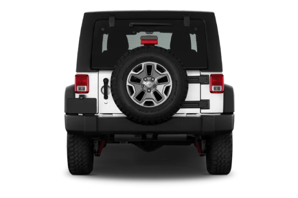 White Jeep Wrangler Rear View PNG Transparent