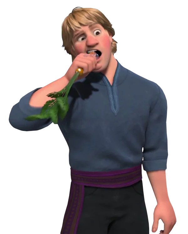 Kristoff Eating Carrot PNG Transparent