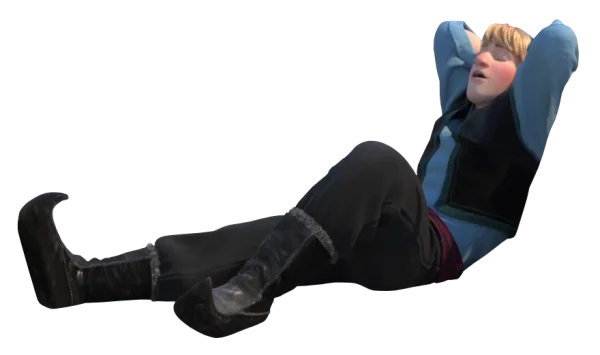 Kristoff from Frozen Lying Down Relaxing PNG