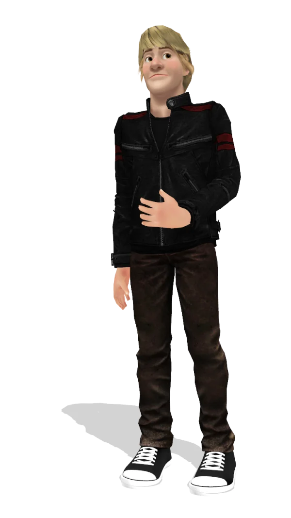 Blonde Male Character 3D Render PNG Transparent Background