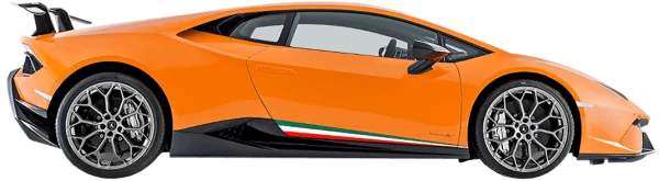Orange Lamborghini Huracan Side View PNG Transparent Background